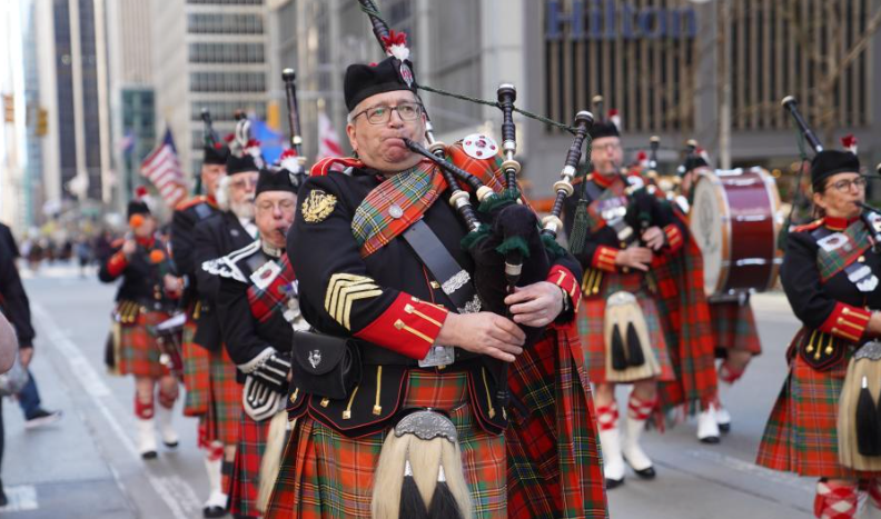 美国纽约：庆祝苏格兰格纹日